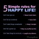 Positive quotes about happy The 5 Rules of happy Life deep inspirational quotes