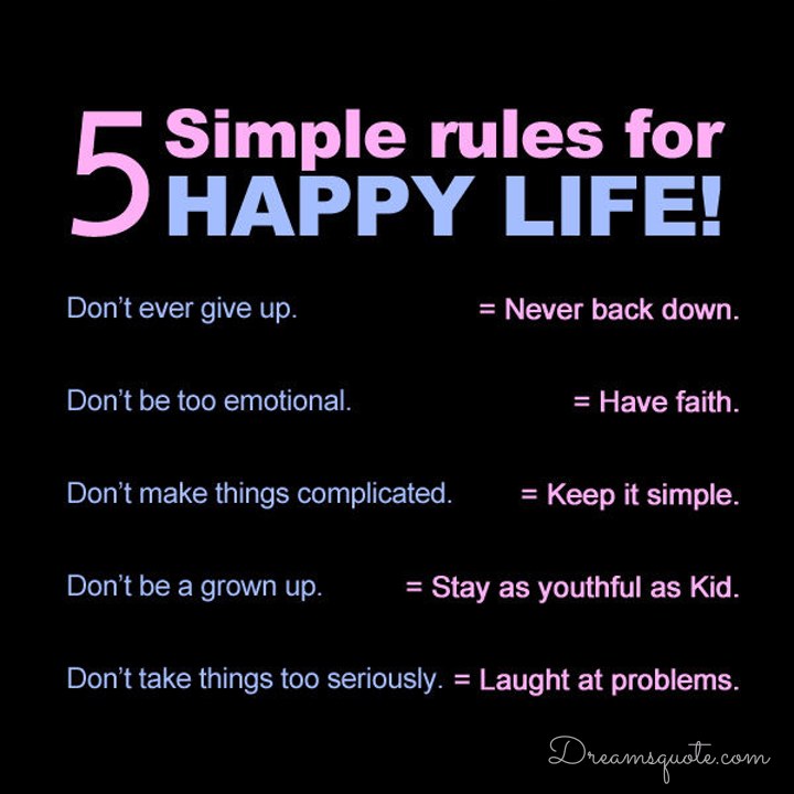 Positive quotes about happy The 5 Rules of happy Life deep inspirational quotes
