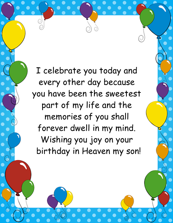 Happy Birthday In Heaven Son Letter To My Son In Heaven On His Birthday