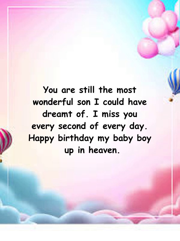 Happy Birthday To My Son In Heaven Quotes in birthday images