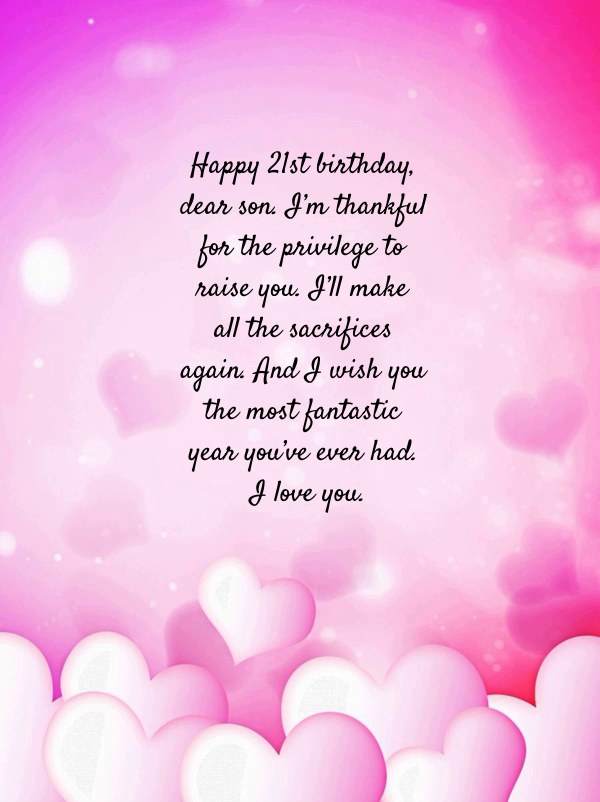 140 Heart Touching 21st Birthday Wishes for Son | Happy Birthday Son -  Dreams Quote