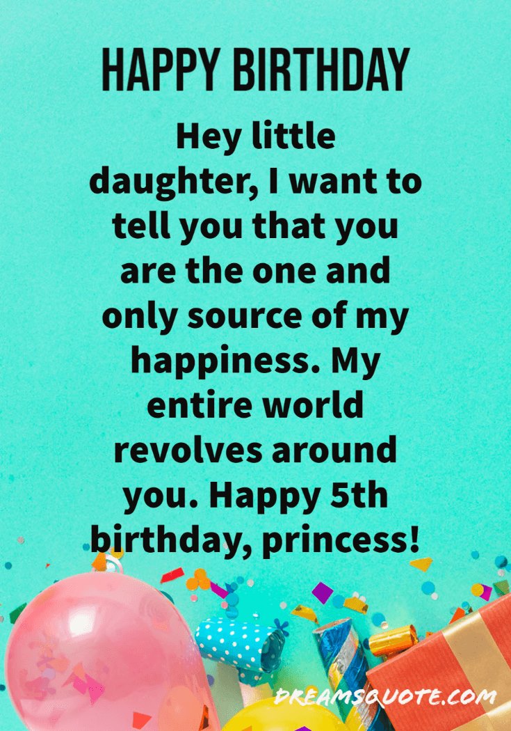 Cute Happy 5th Birthday Wishes Messages for 5 Years Old