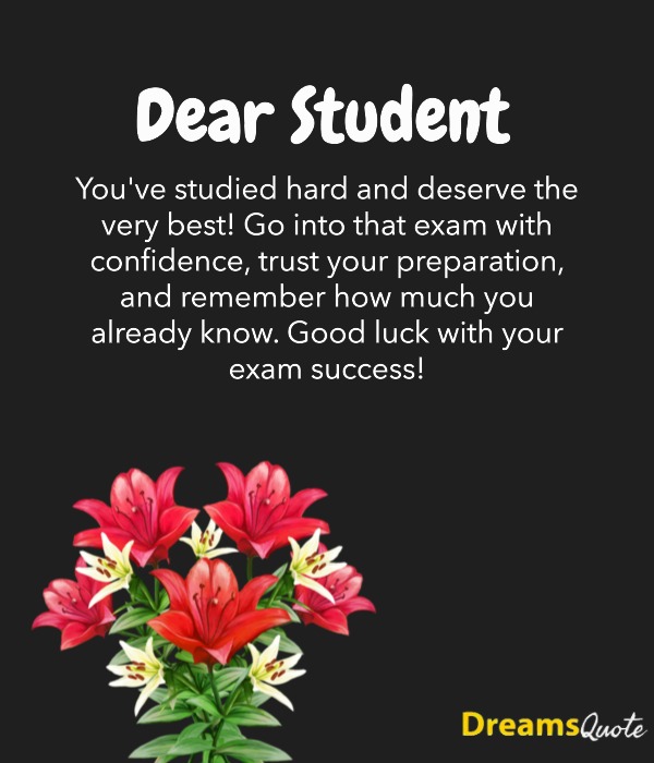 Good Luck Wishes for Exam Success for Students