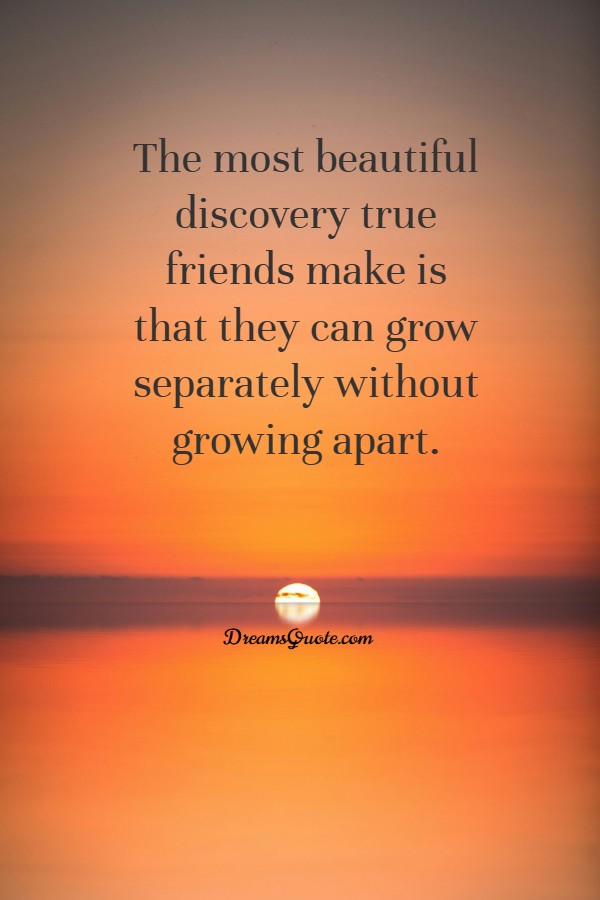 the most beautiful discovery true friends make is that