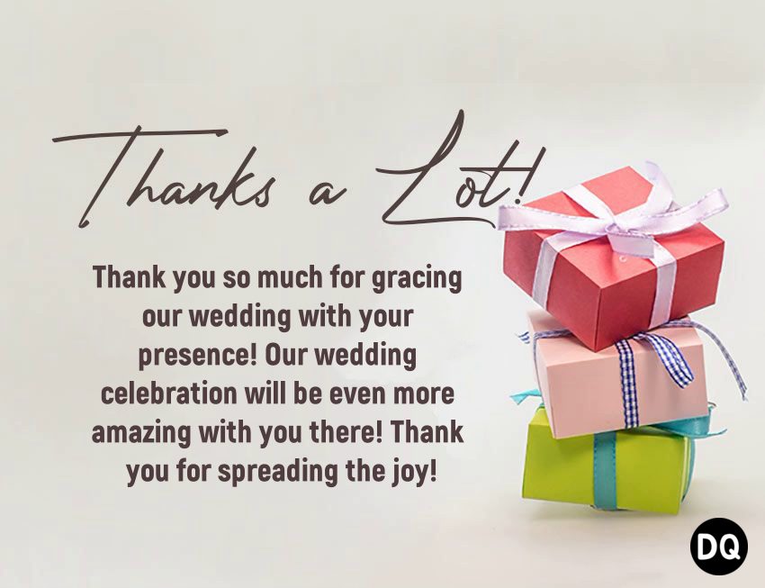 Thank You Message for Wedding Invitation Best wishes