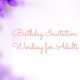 Birthday Invitation Wording for Adults
