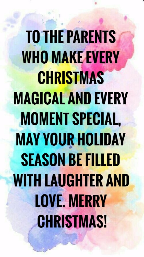 Christmas Wishes For Parents and Pictures