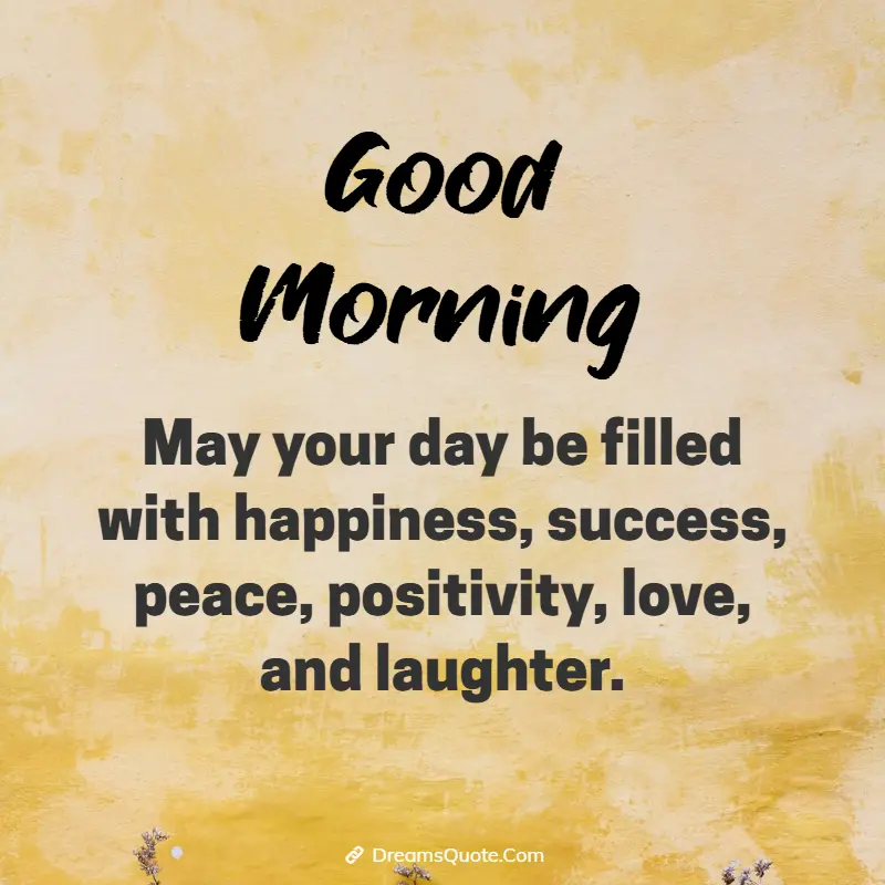 A 'good morning' greeting featuring black text on a textured, light yellow and cream background.